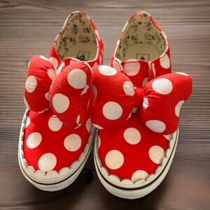 Disney Vans Minnie Mouse Red Bow‎ Polka Dot Kids Size 1